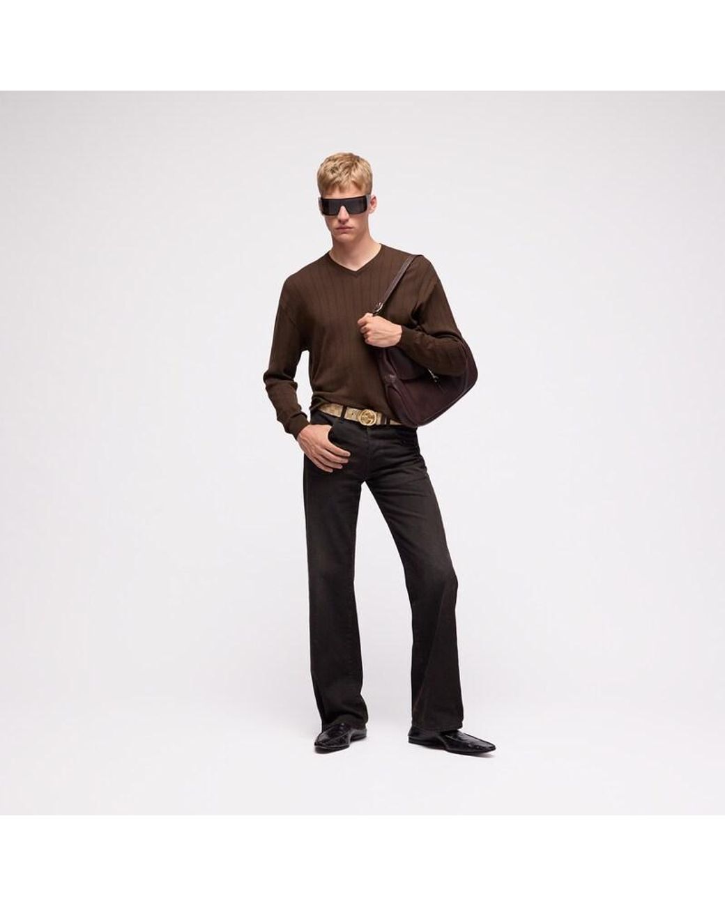 Gucci Brown Reversible Belt With Interlocking G Buckle, Size 100 for men