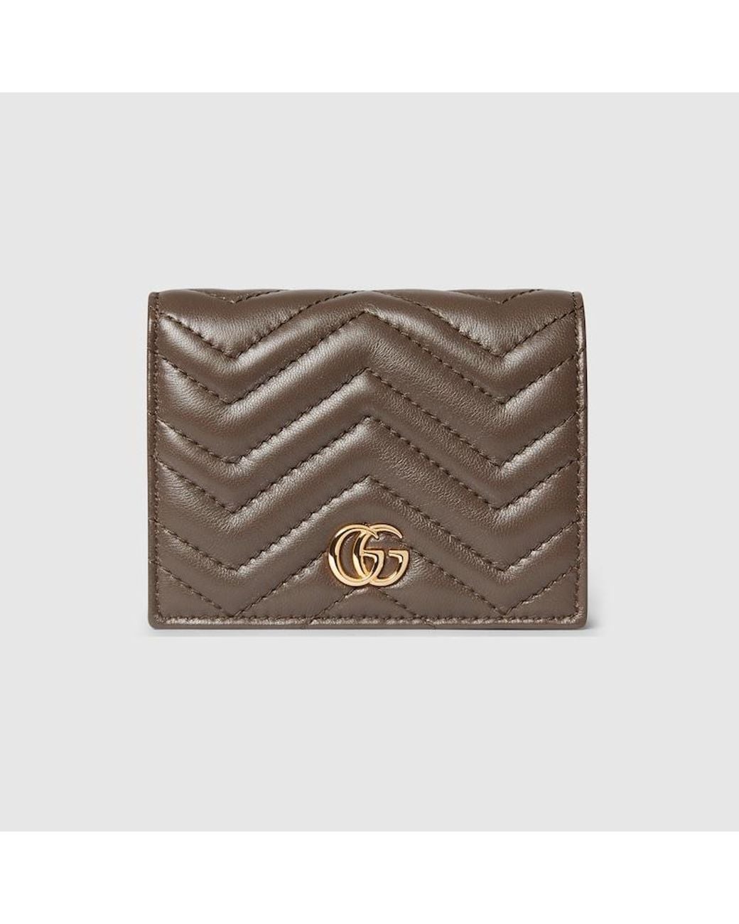 Gucci Metallic Gg Marmont Small Wallet, Leather