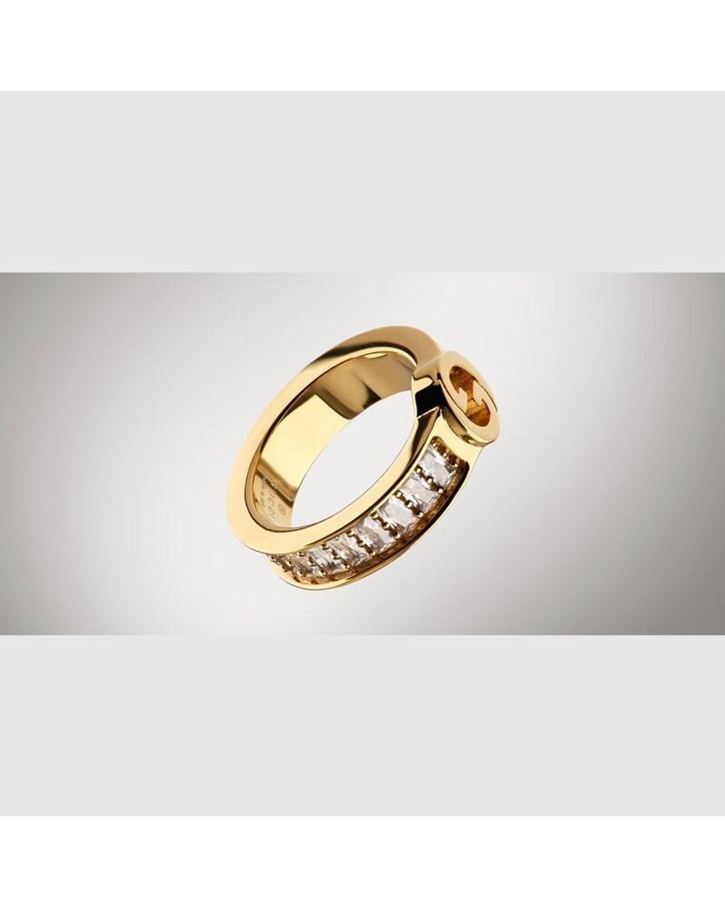Gucci Metallic Blondie Wide Crystal Ring