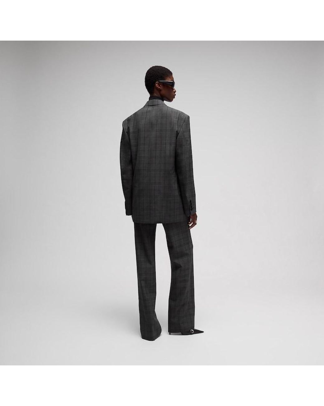 Gucci Gray Checked Fine Wool Pants
