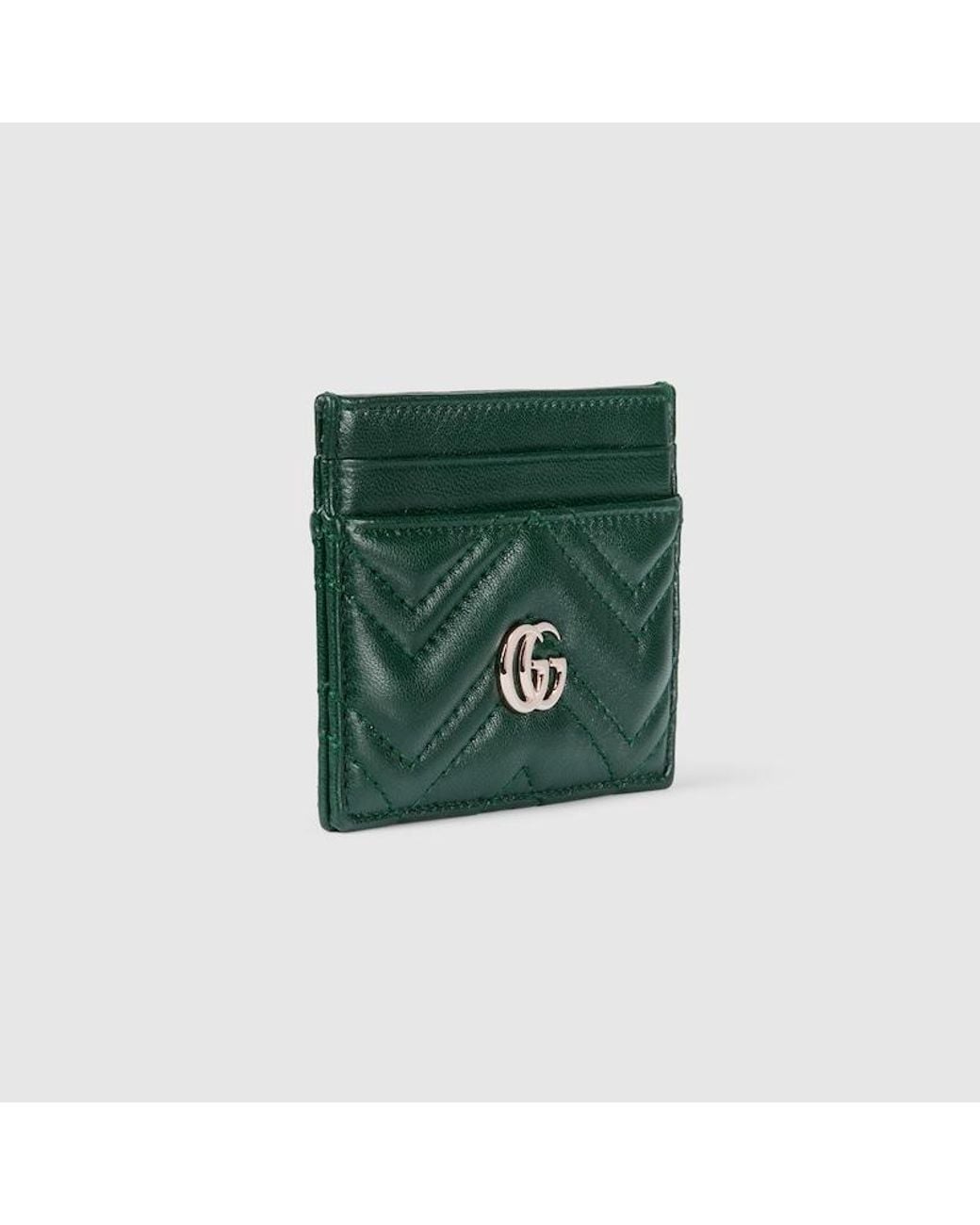 Gucci Green Gg Marmont Card Case
