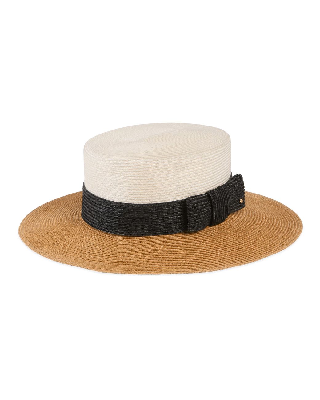 Gucci Straw-effect Wide Brim Hat With Bow in White | Lyst