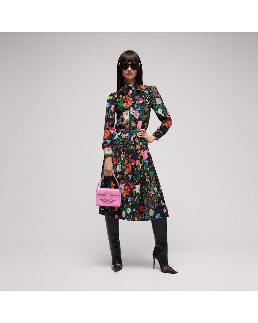 Gucci Pink Horsebit Duomo Small Top Handle Bag, Leather
