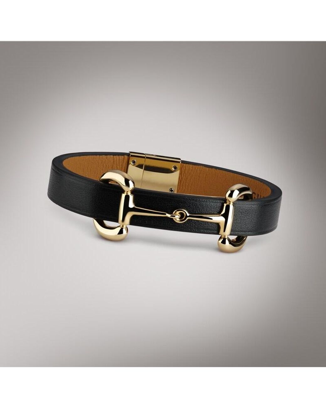 Gucci Brown Leather Bracelet With Horsebit