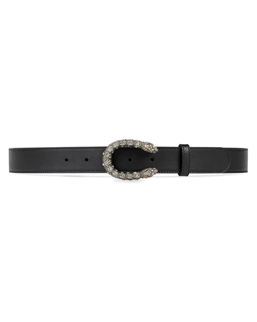 leather belt with crystal dionysus buckle