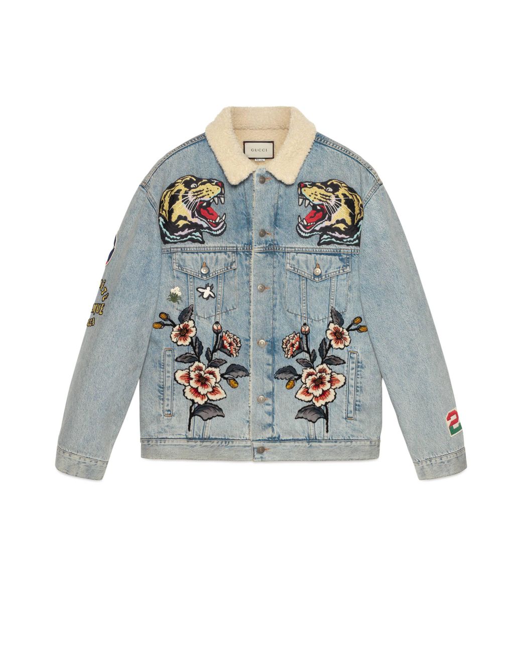 Chaqueta vaquera oversize con parches Gucci de hombre de Azul |