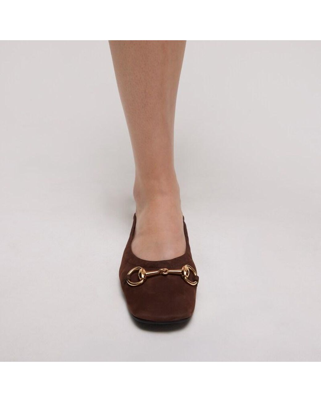 Gucci Brown Prima Ballet Flat, Leather