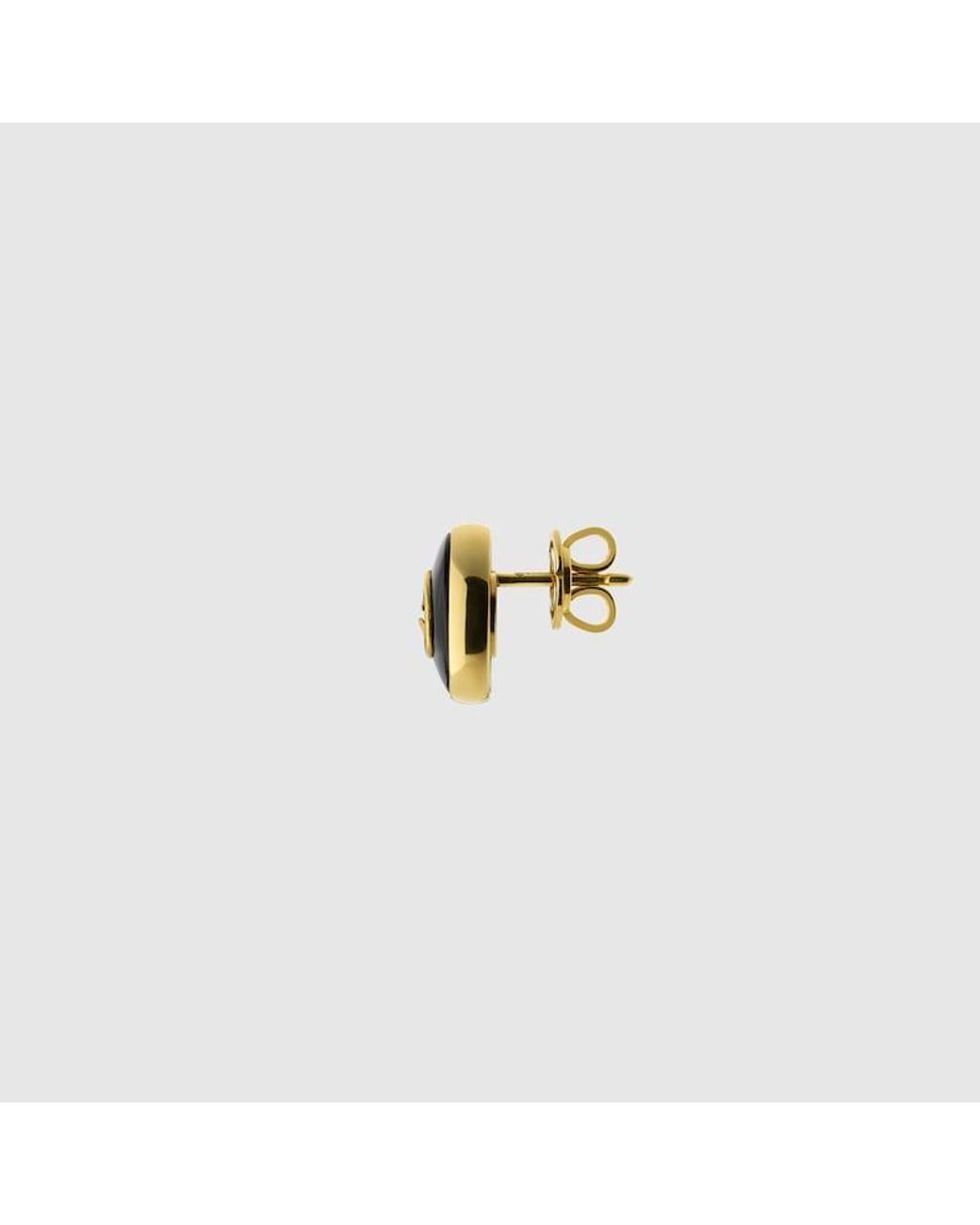 Orecchini A Bottone Interlocking 18K di Gucci in Black