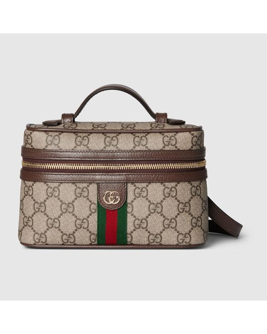 Gucci Brown Ophidia Small Vanity Bag