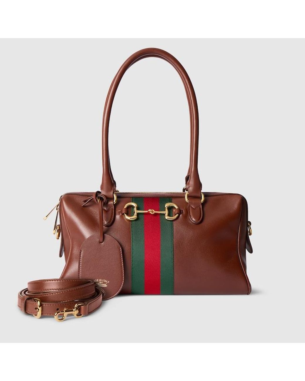 Gucci Red Borsetto Medium Boston Bag, Leather