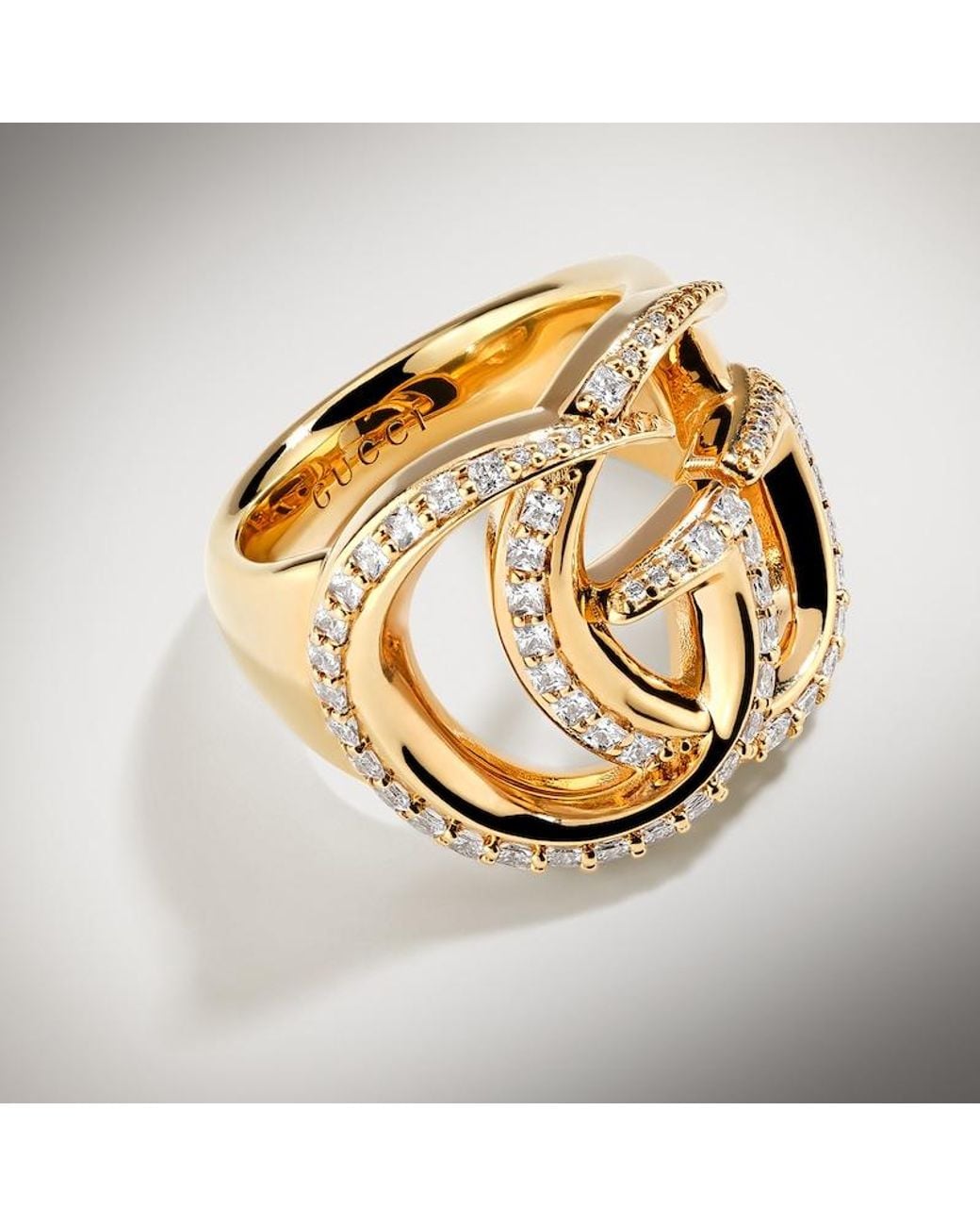 Gucci Metallic Gg Marmont Cut Out Ring