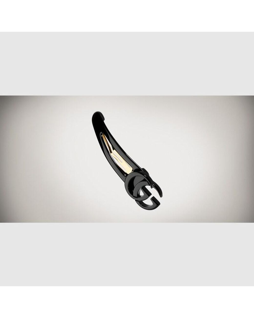 Gucci Black Hair Clip With Double G, Resin