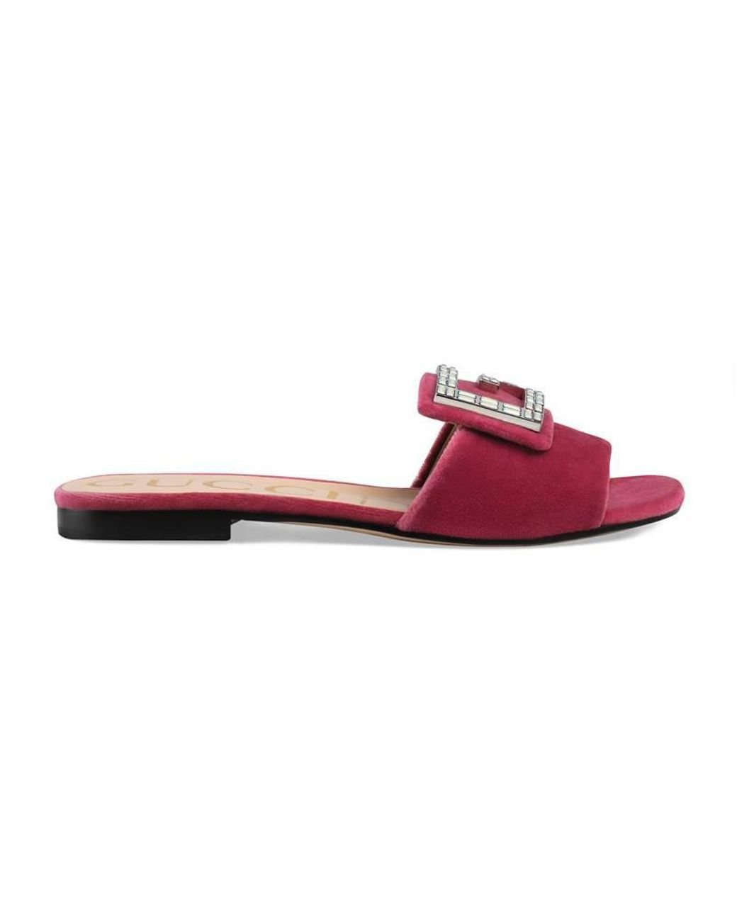 Pink deals velvet slides