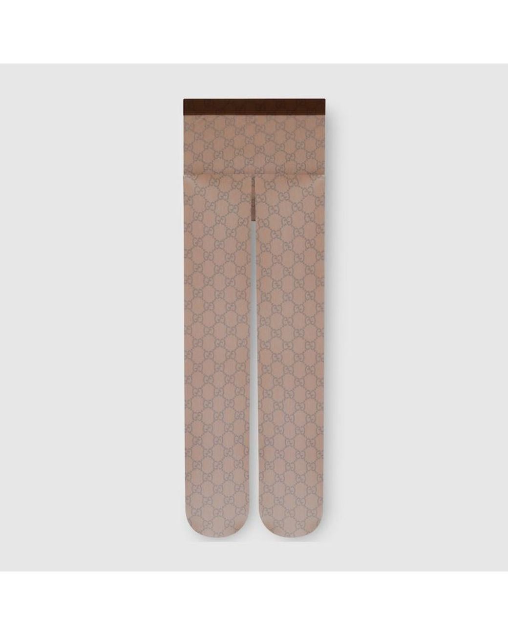 Gucci Brown Printed Stretch Nylon Tights