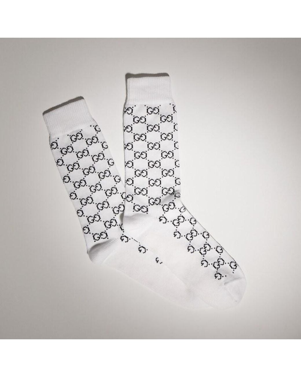 Gucci White Gg Cotton Blend Socks for men