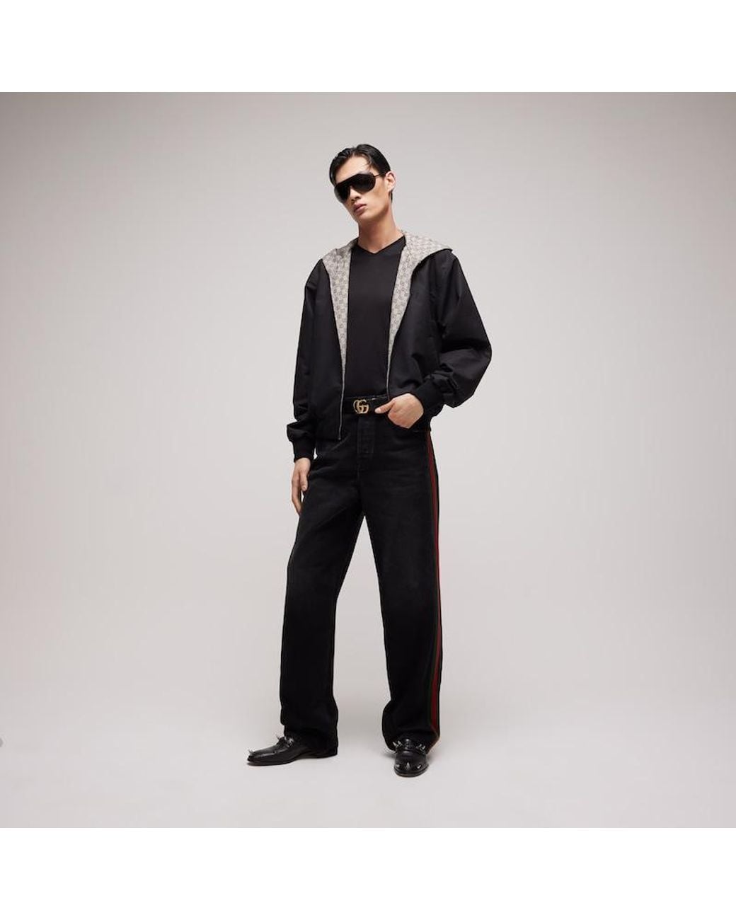 Gucci Black Reversible Cotton Canvas Zip Jacket for men