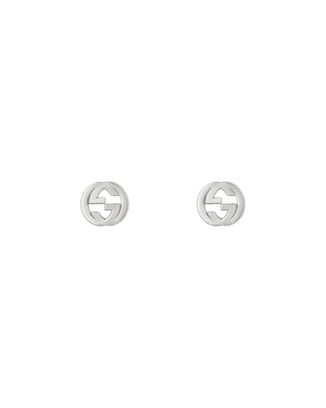 silver interlocking g earrings