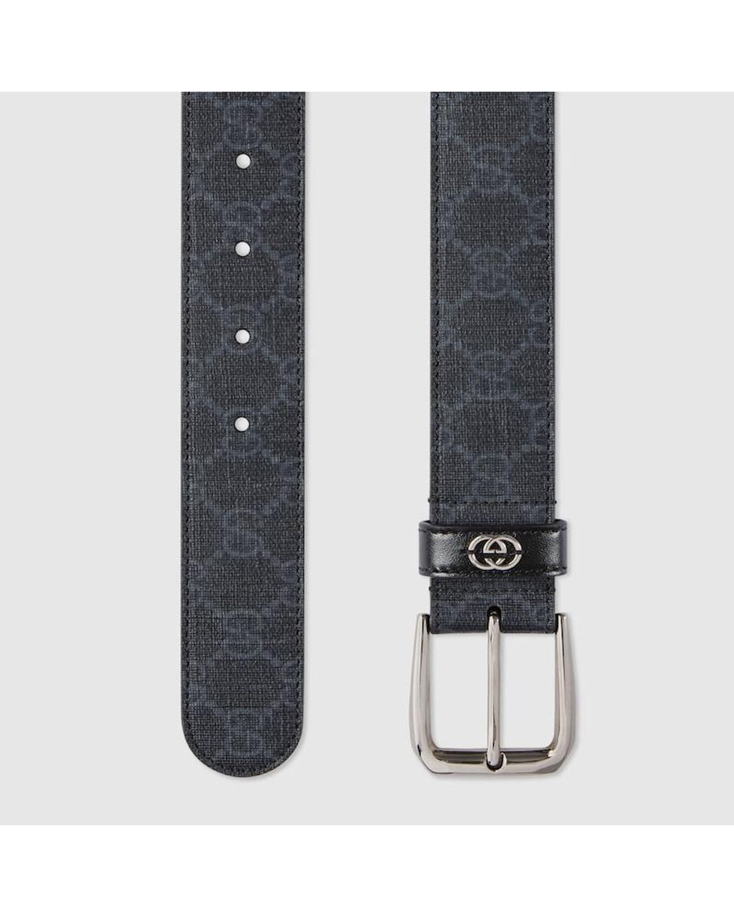 Gucci Black Belt With Interlocking G Detail, Size 100 for men