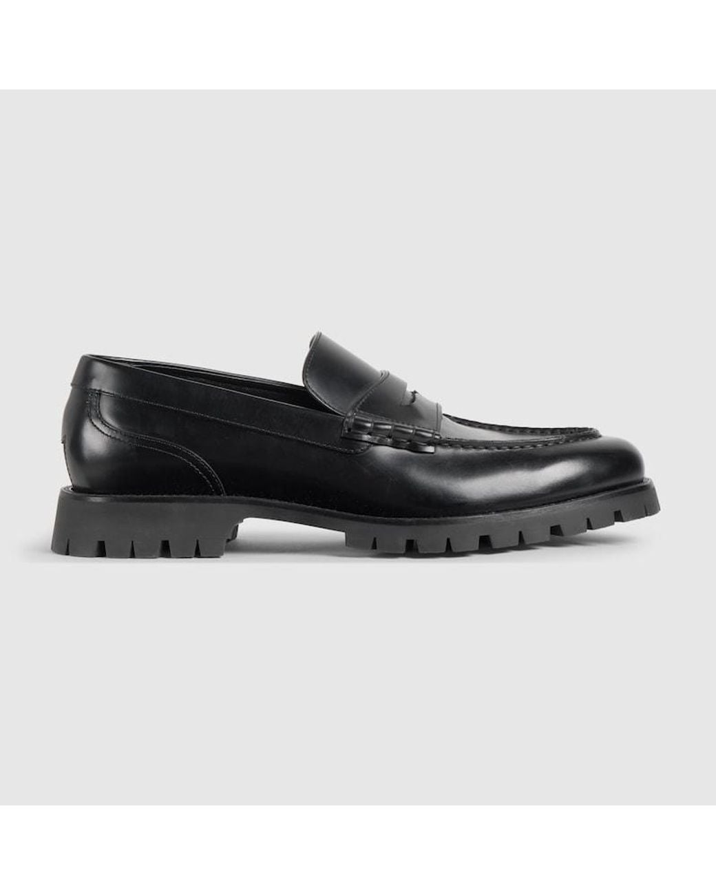 Gucci Black Loafer With Lug Sole, Leather for men