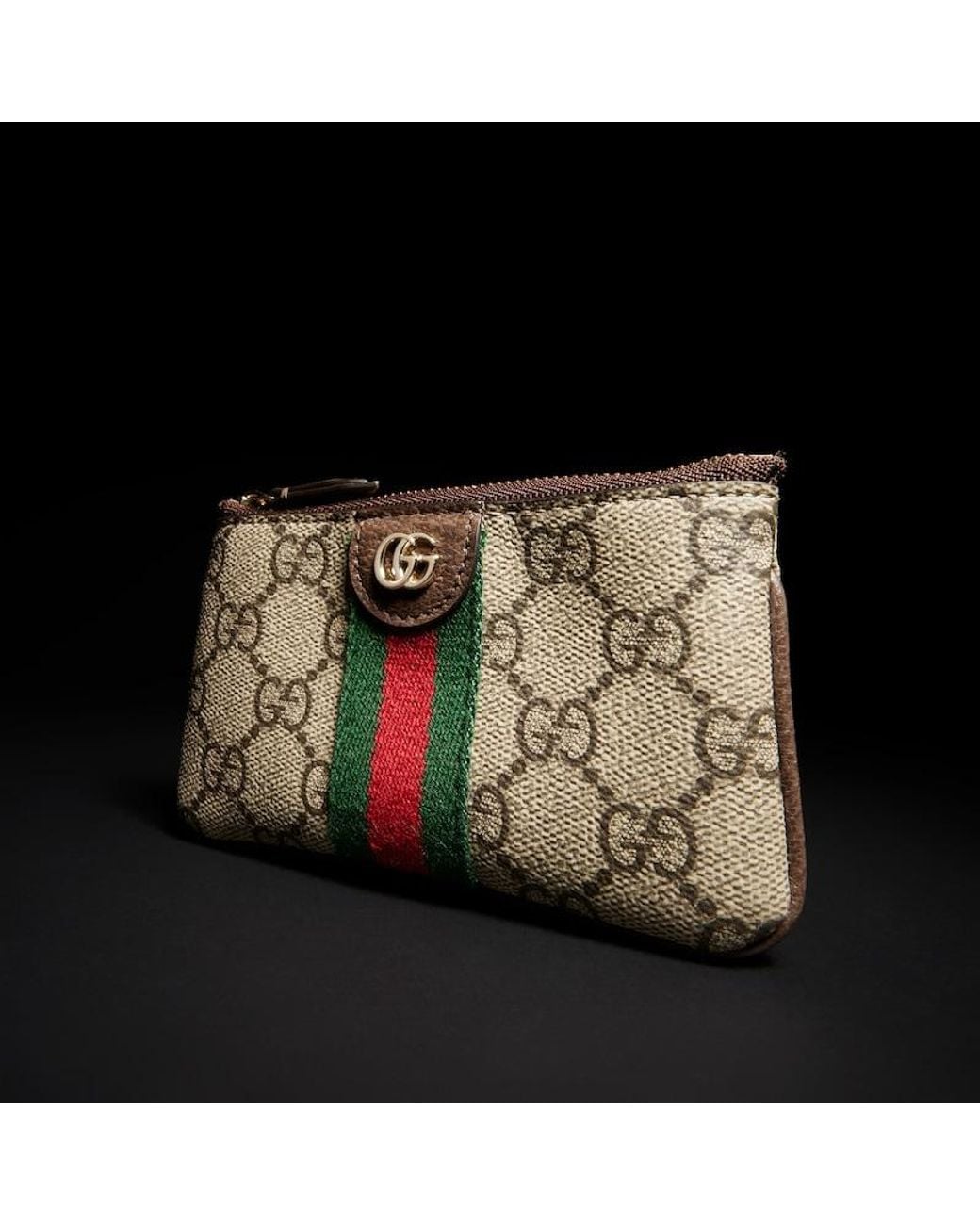 Gucci Metallic Ophidia Zip Key Pouch