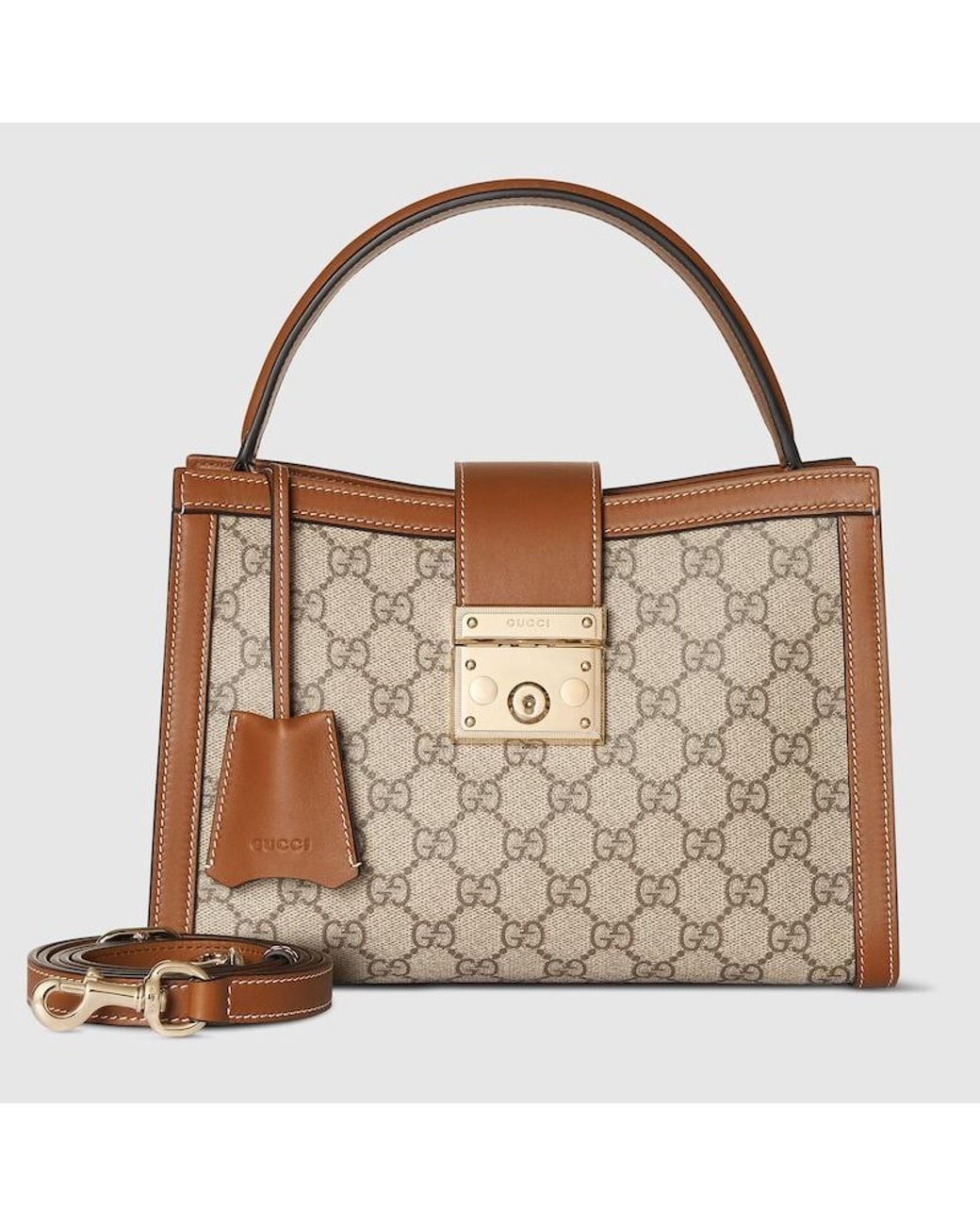 Gucci Brown Padlock Medium Top Handle Bag