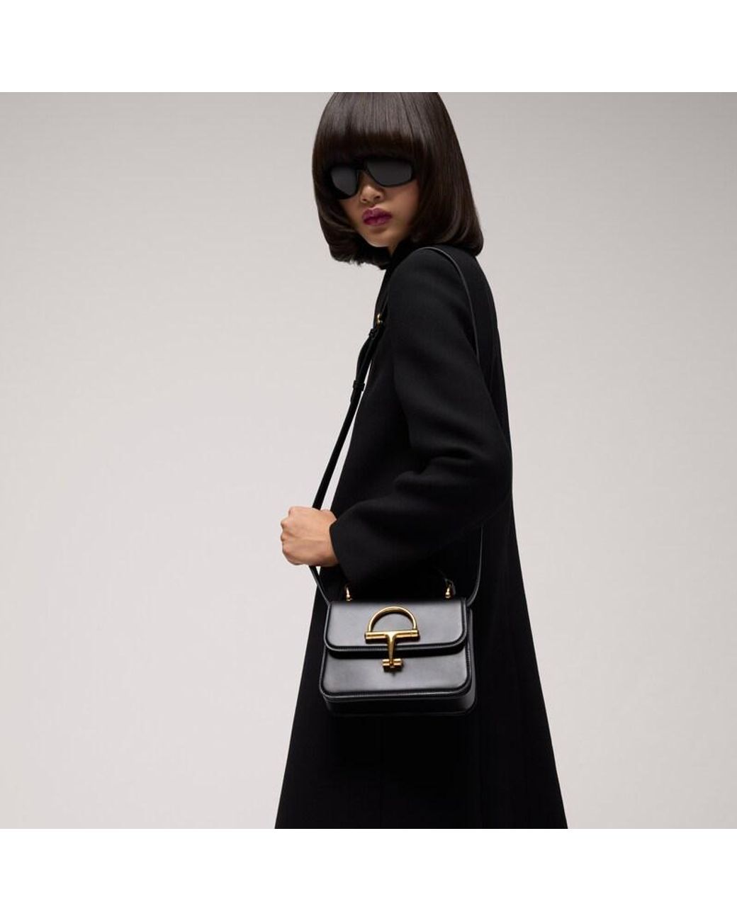 Gucci Black Siena Small Top Handle Bag, Leather