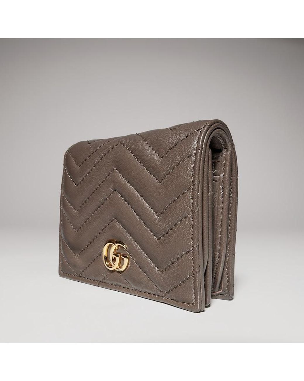 Gucci Metallic Gg Marmont Small Wallet, Leather