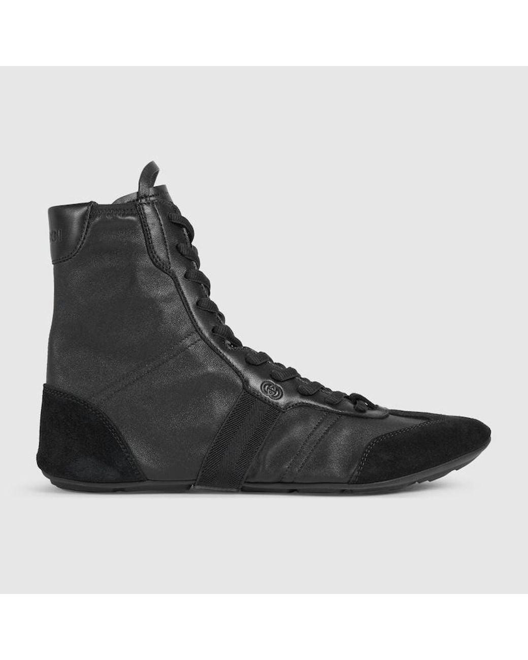 Gucci Black Flex High-Top Sneaker, Suede