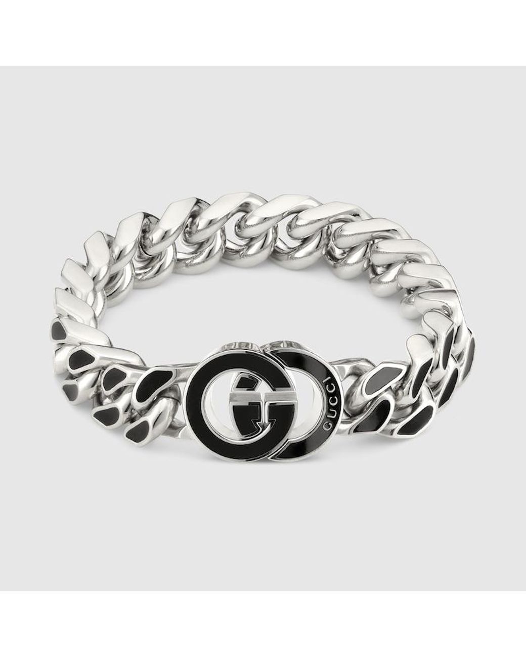 Pulsera De Cadena Interlocking, Talla Gucci de hombre de color Metallic
