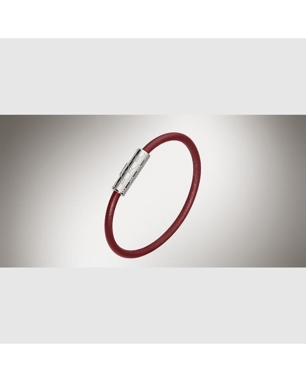 Gucci Red Bracelet With Gg Detail Leather