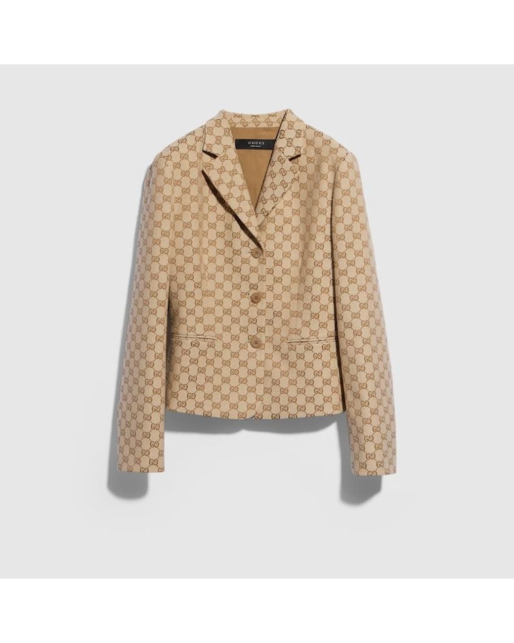 Gucci Natural Gg Cotton Canvas Jacket