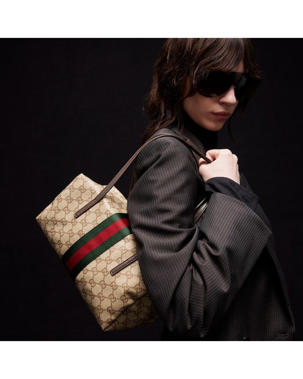 Gucci Natural Melrose Medium Boston Bag, Gg Canvas