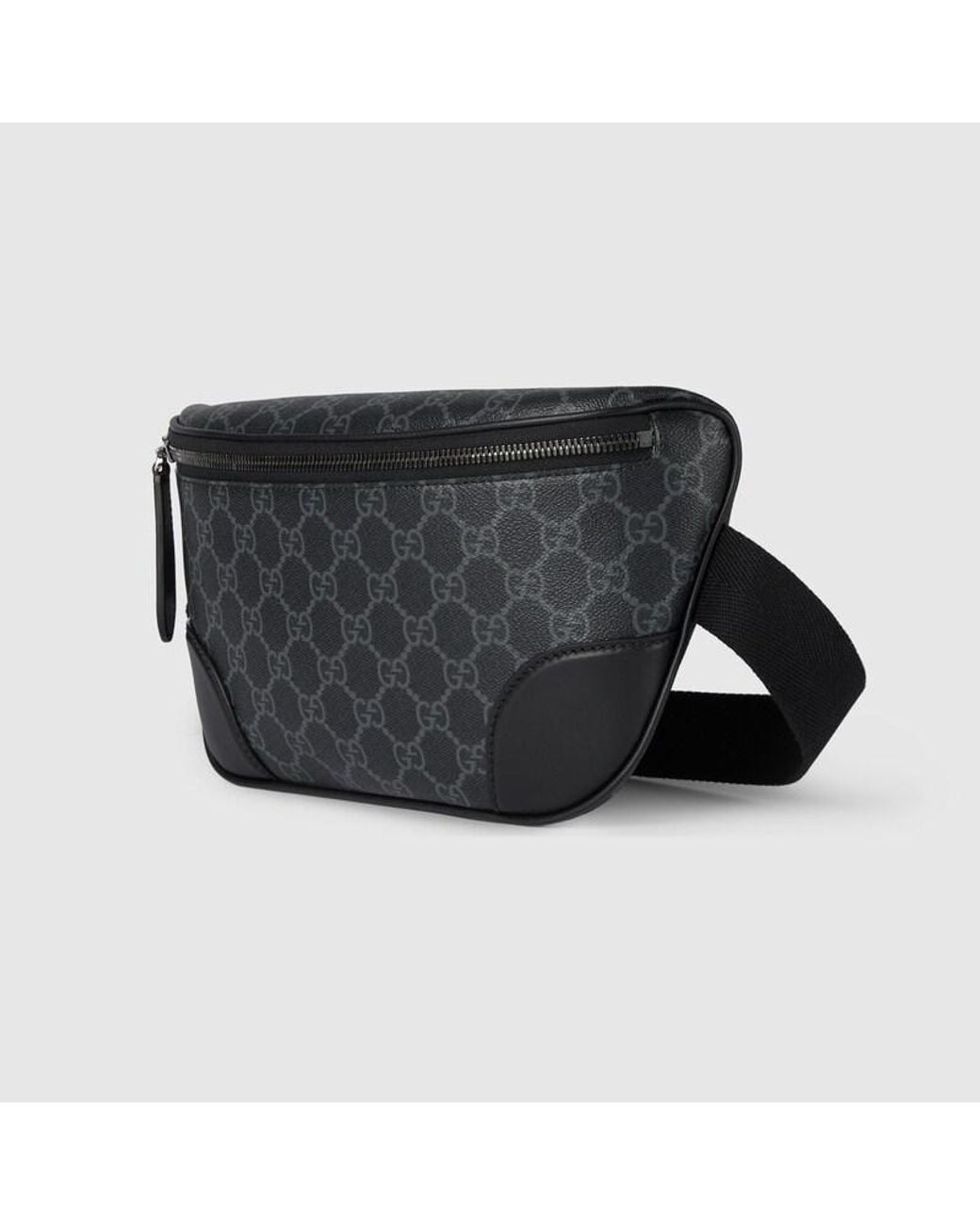 Gucci Black Gg Emblem Medium Belt Bag, Gg Canvas for men