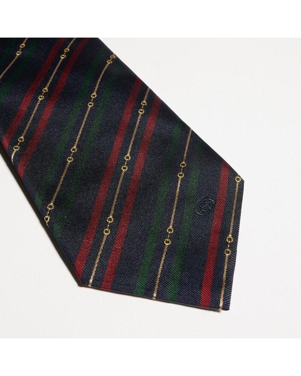 Gucci Blue Horsebit Interlocking G Silk Tie for men