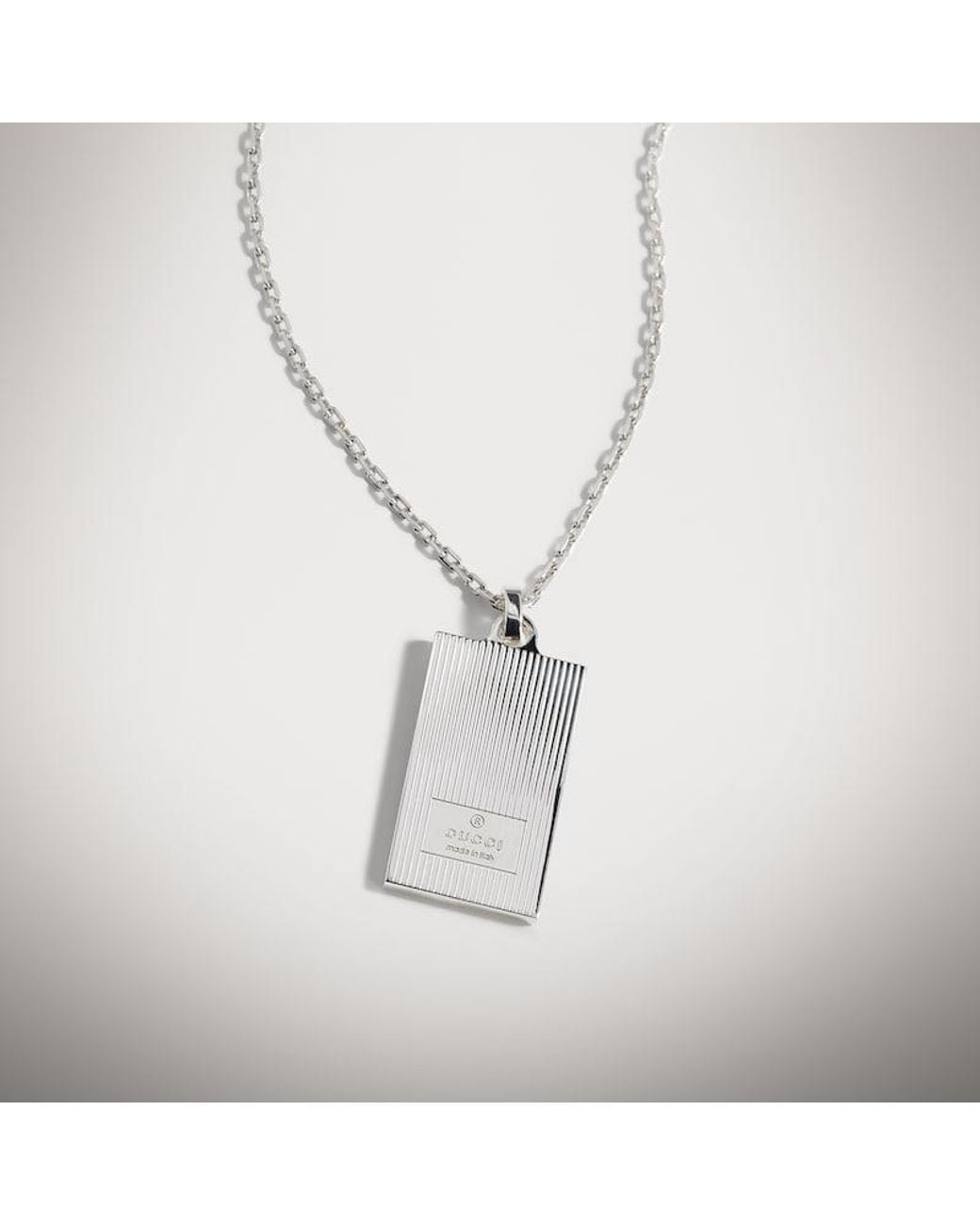 Gucci Metallic Trademark Tag Necklace