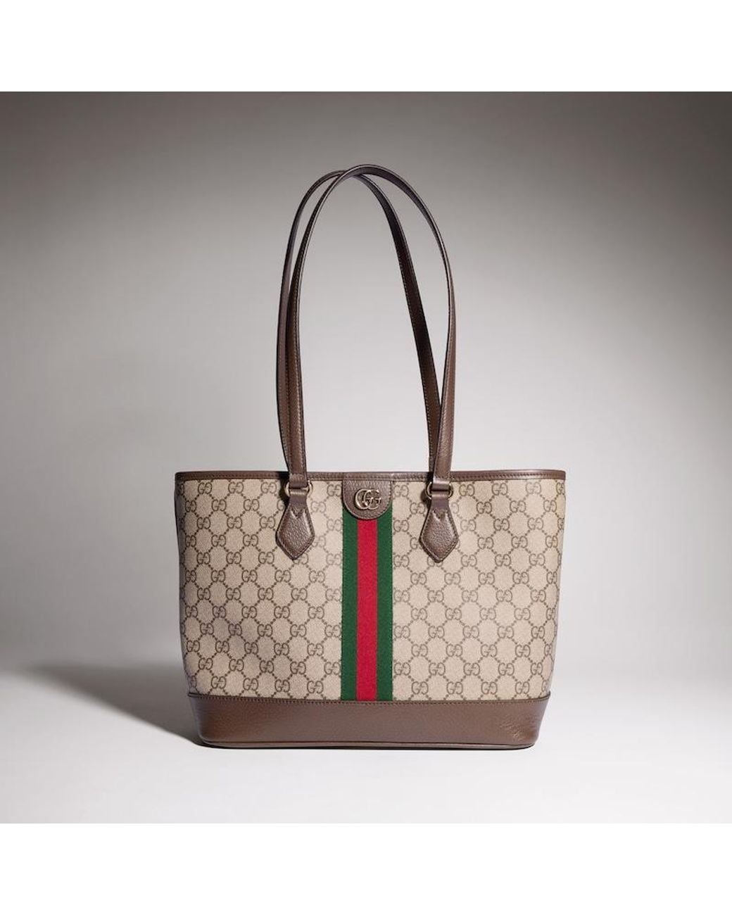 Gucci Brown Ophidia Medium Tote Bag, Gg Canvas