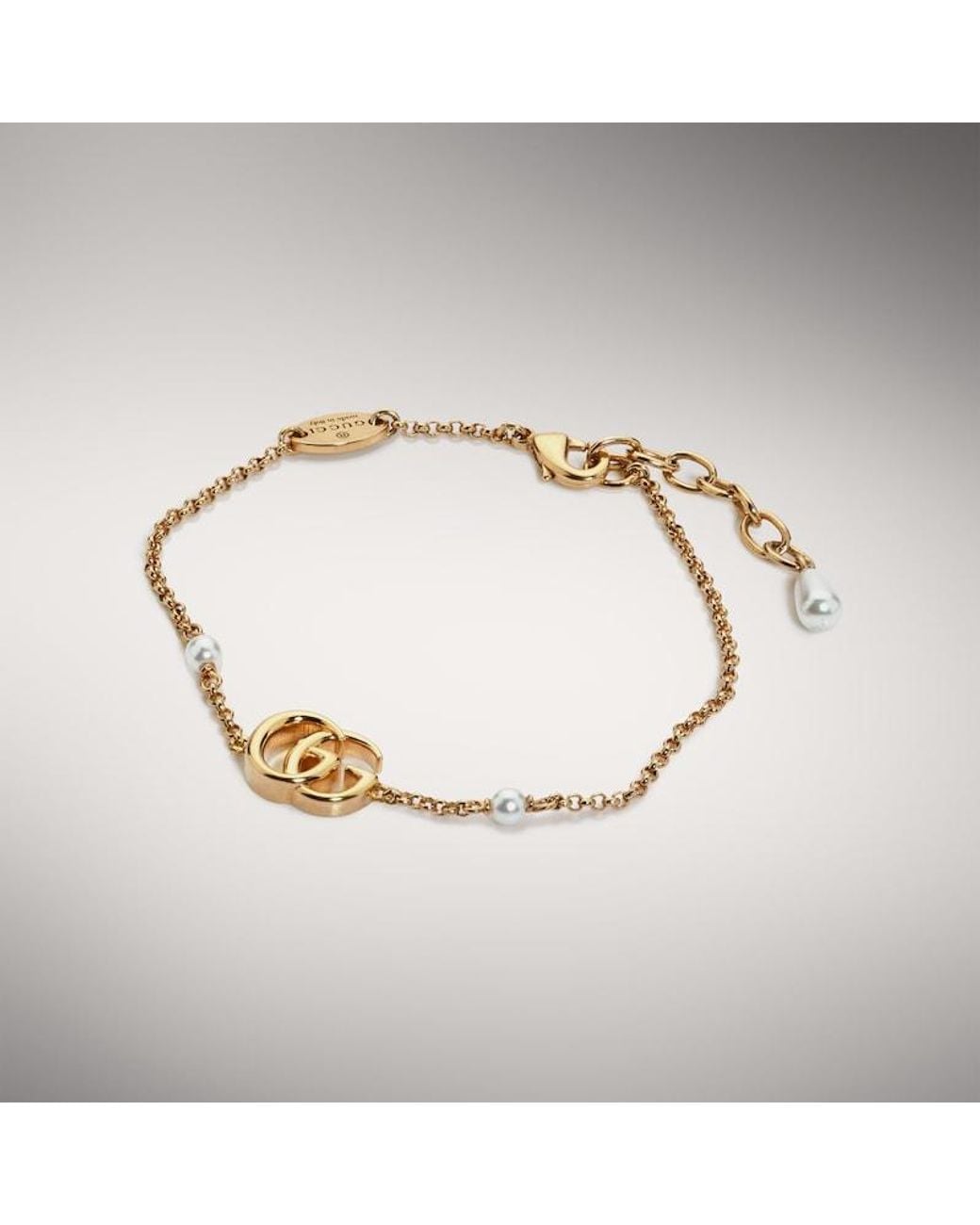Gucci Metallic GG Marmont Chain Bracelet With Charm