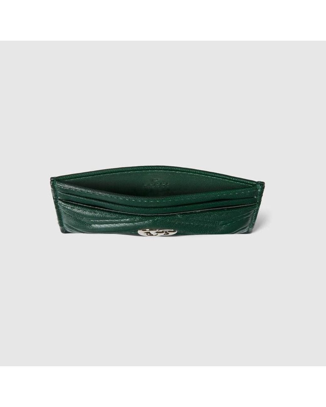 Gucci Green Gg Marmont Card Case