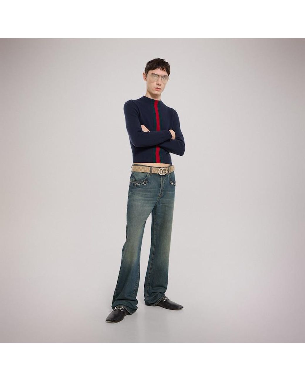 Gucci Brown Flat Marmont Belt, Size 100 for men