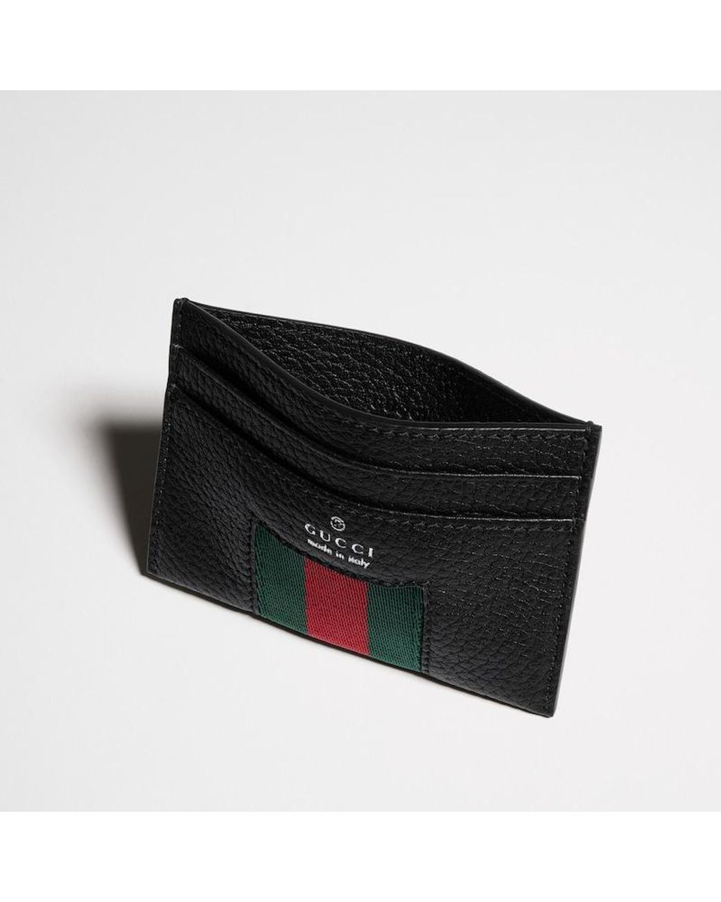 Gucci Black Web Trademark Bi-Fold Wallet, Leather for men