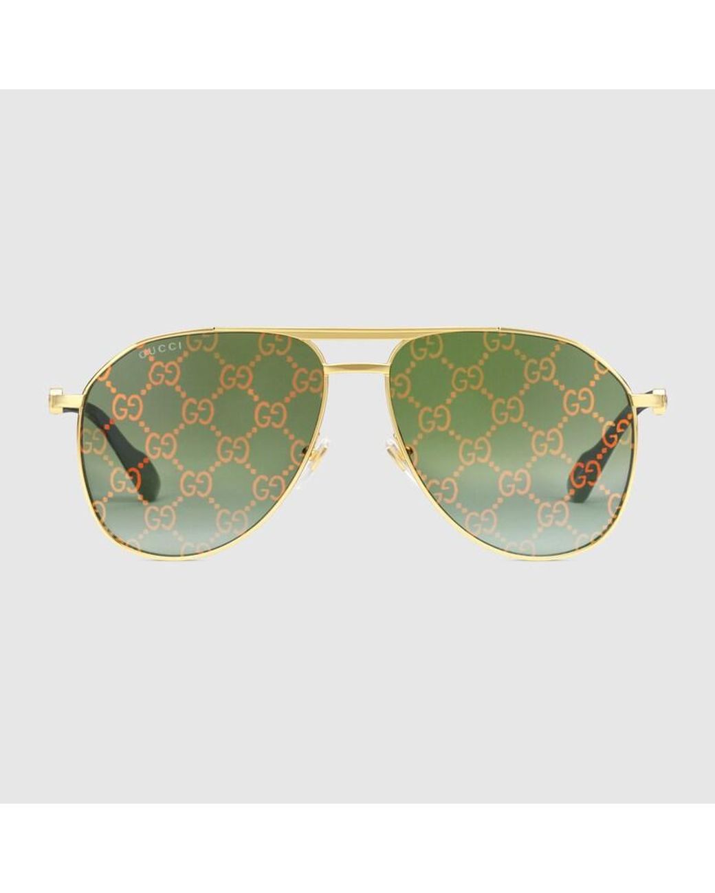 Gucci Green Aviator Frame Sunglasses for men