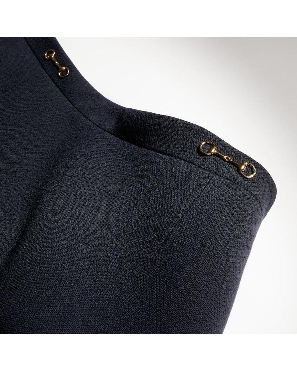 Gucci Blue Wool Crêpe Skirt With Horsebit