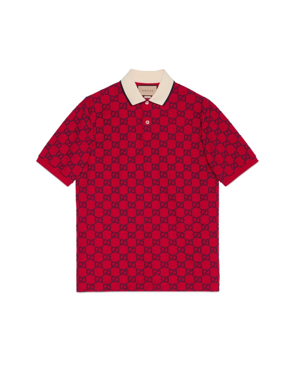 Gucci GG Stretch Cotton Polo in Red for Men | Lyst