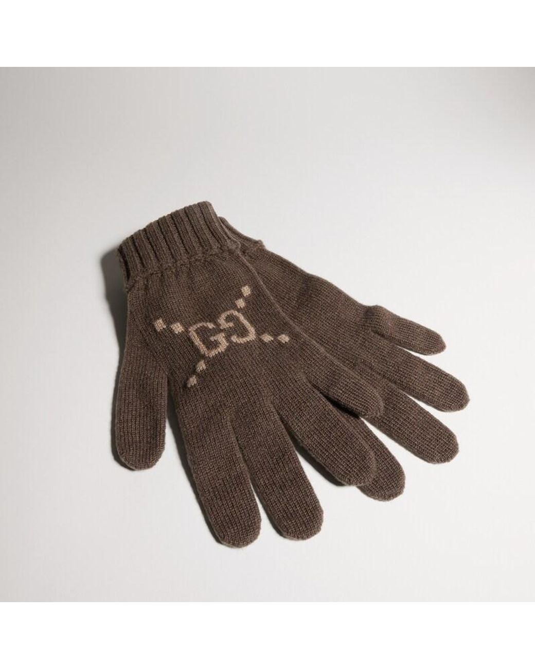 Gucci Brown Gg Cashmere Gloves for men