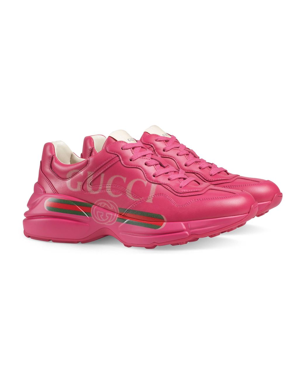 Pink gucci sales rhyton sneakers