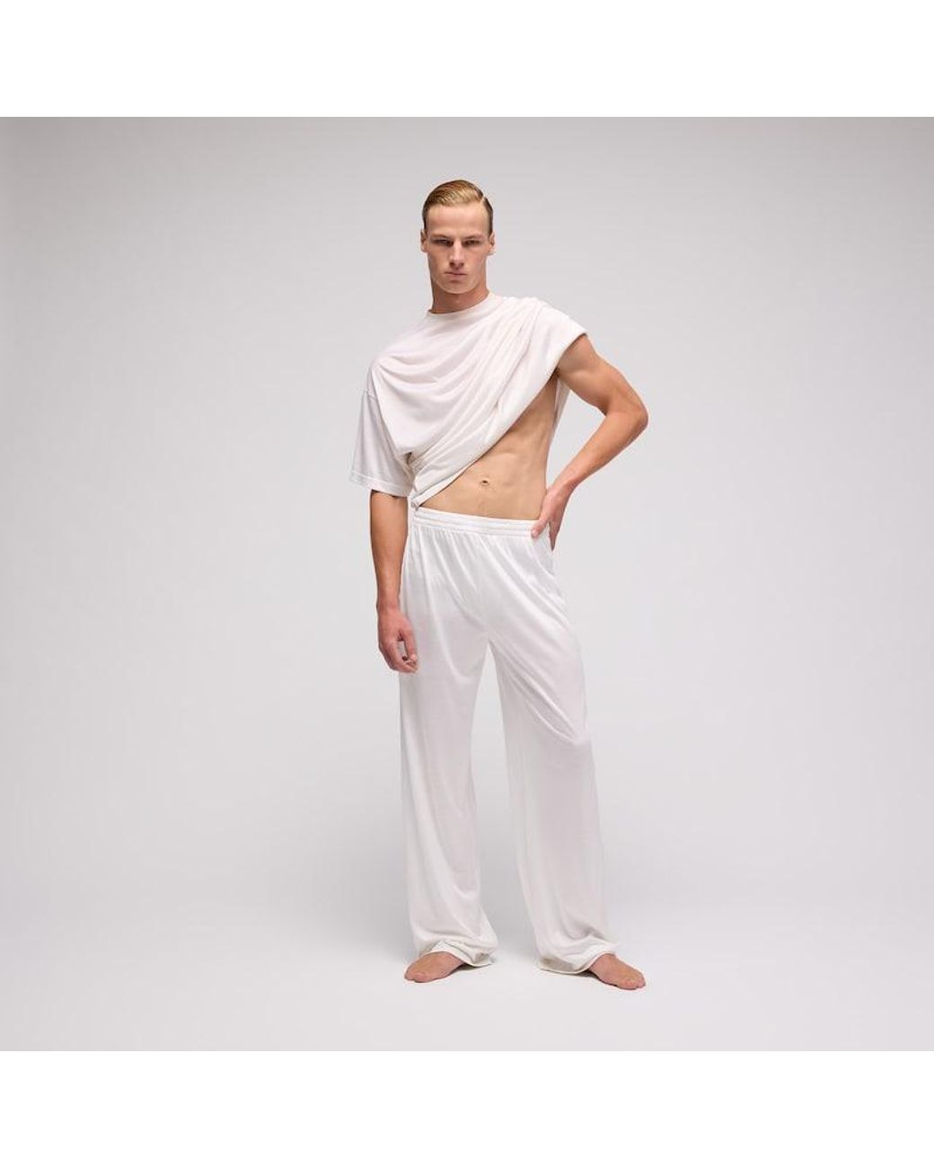 Gucci White Light Silk Jersey Sportswear Pants, Size M, Ready-To-Wear for men