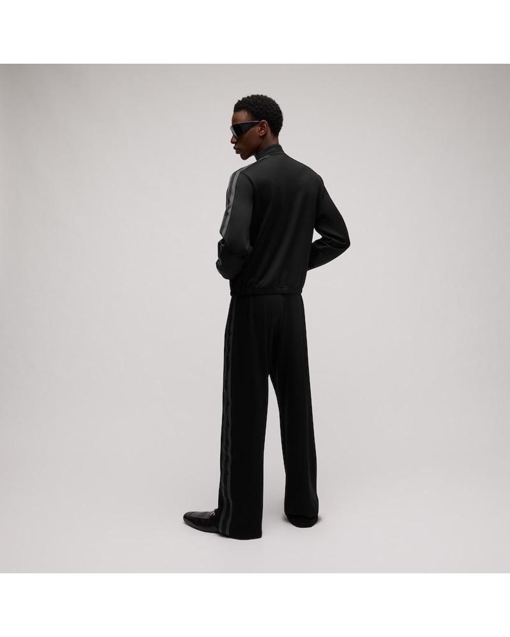Gucci Black Cotton Sportswear Pants With Muted Web for men