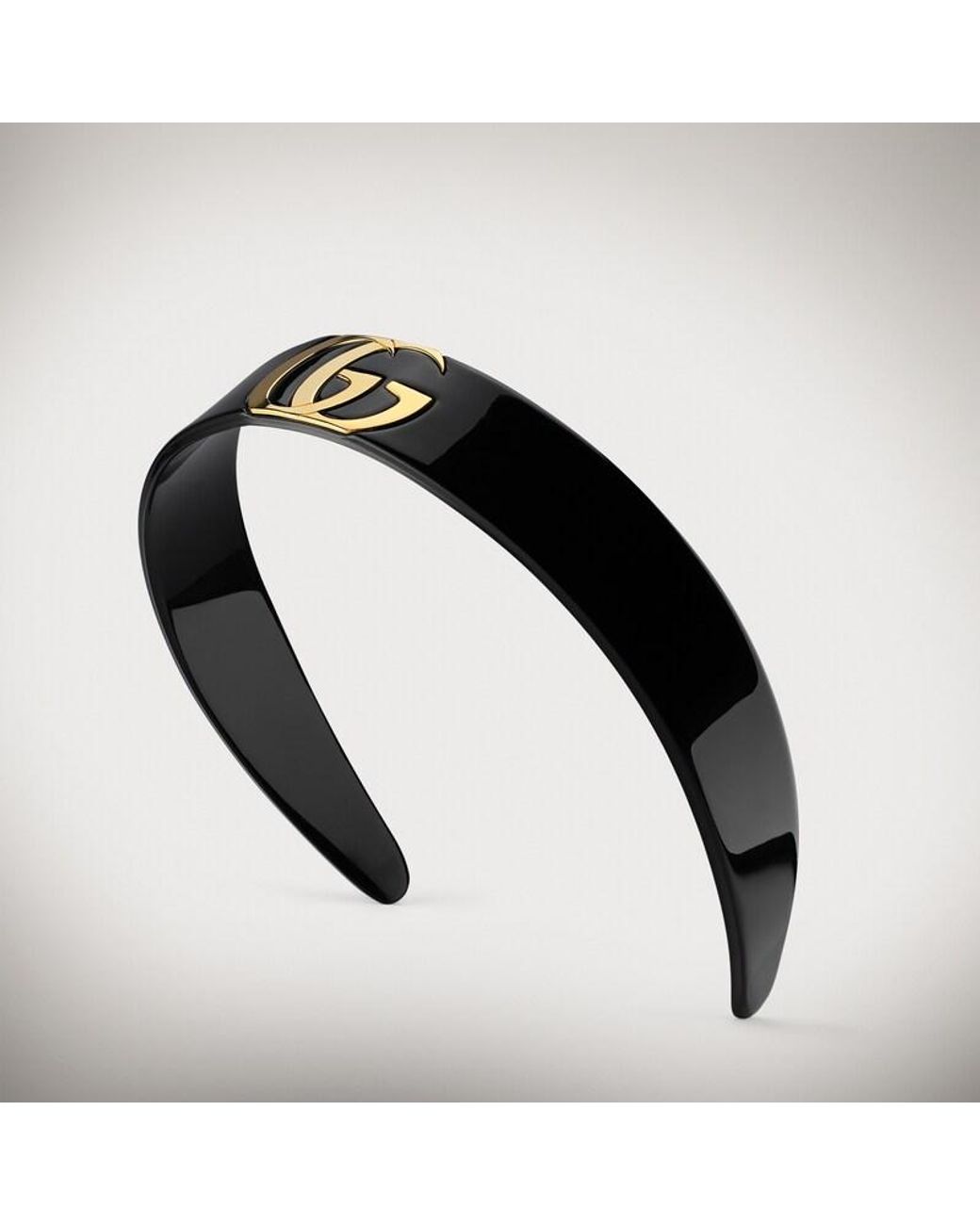 Gucci Black Hair Band With Double G, Resin