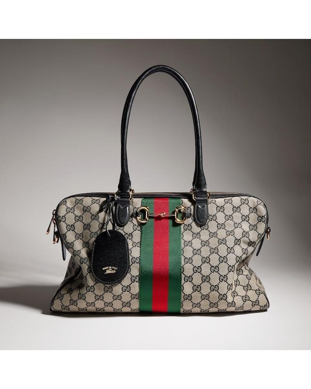 Gucci Natural Borsetto Large Boston Bag