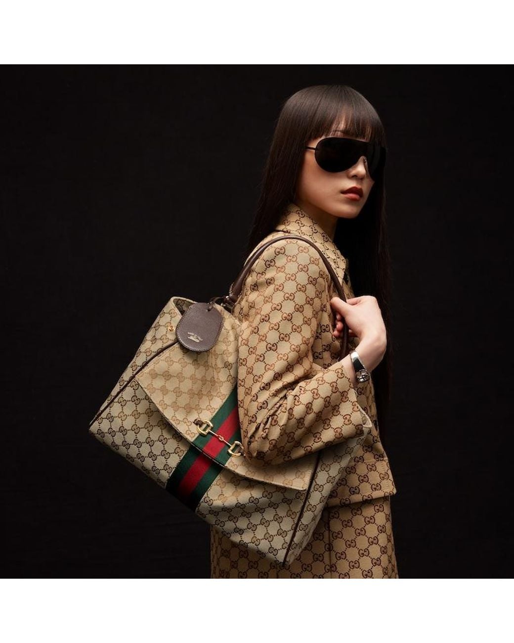 Gucci Brown Paparazzo Large Top Handle Bag